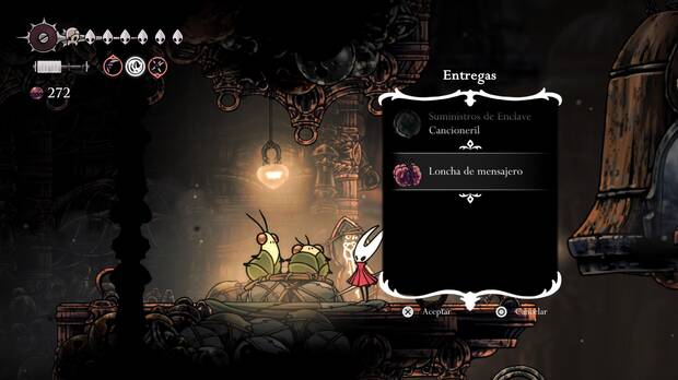 Hollow Knight Silksong - Cómo conseguir loncha de mensajero de la misión Gran sabor de Telalejana