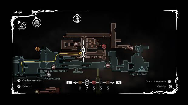 Hollow Knight Silksong - Localizacin en el mapa de la jaula del Prncipe Verde