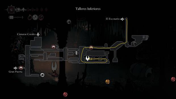 Hollow Knight Silksong - Ubicación en el mapa de Metal artesano 05