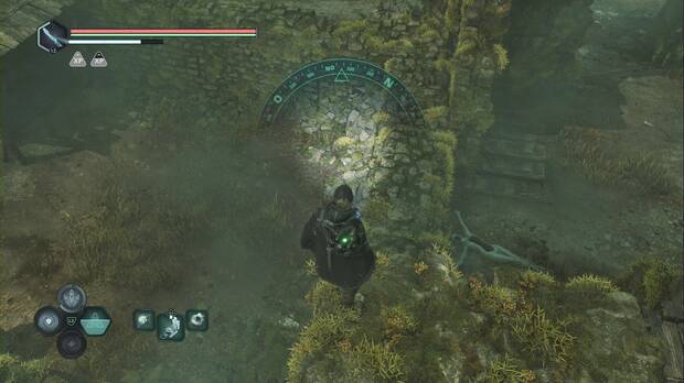 Hell is Us - Marastan, punto de la muralla de las ruinas donde te puedes dejar caer para llegar a un segundo prisma amine - zeta