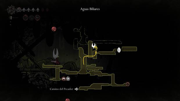 Hollow Knight Silksong - Ubicación en el mapa de la herramienta Honda veloz