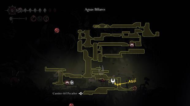 Hollow Knight Silksong - Ubicación en el mapa de la pulga perdida 22