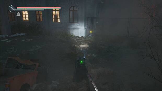 Hell is Us - Biblioteca Nacional de Lethe, ubicacin de una nota y el mdulo del dron Campo entrpico - lite a la derecha de la entrada de la biblioteca