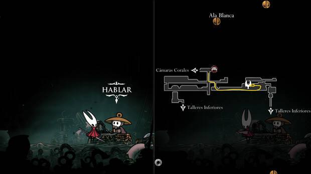 Hollow Knight Silksong - Localización en el mapa de Sherma en la misión Bálsamo para los heridos