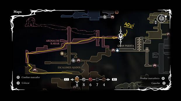 Hollow Knight Silksong - Localizacin en el mapa de la llave simple 04