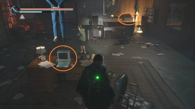 Hell is Us - Lethe-Ministerio de Primacía Cultural, radio en la esquina del despacho de Marton Ralst y ordenador sobre el escritorio