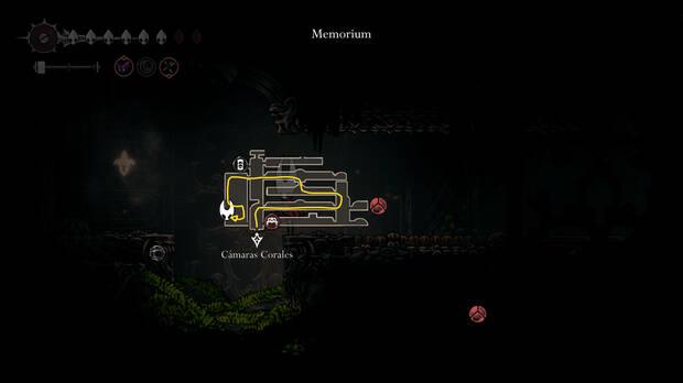 Hollow Knight Silksong - Ubicación en el mapa del fragmento de carrete 17