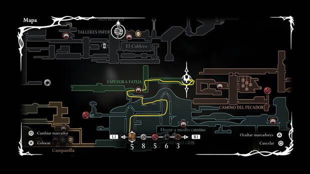 Hollow Knight Silksong - Localización del fragmento de máscara 11