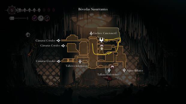 Hollow Knight Silksong - Ubicación en el mapa de Cilindro de salmo 05