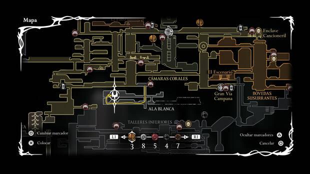 Hollow Knight Silksong - Ubicación en el mapa de Mandamiento coral 02