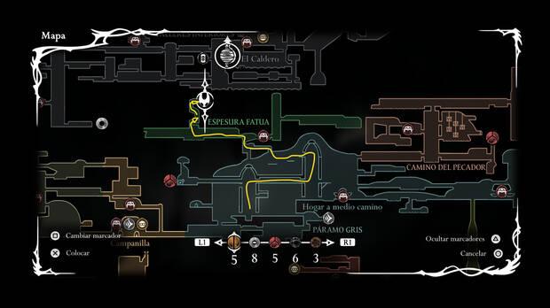 Hollow Knight Silksong - Ubicación en el mapa de Metal artesano 06