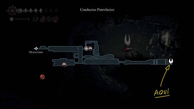 Hollow Knight Silksong - Ubicación en el mapa de Metal artesano 08