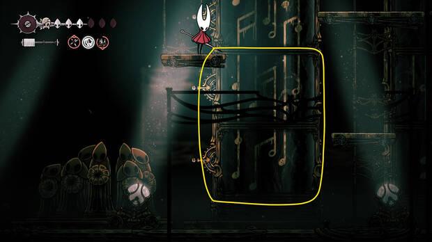 Hollow Knight Silksong - Solución de la mitad baja de la segunda torre de la melodía de los Arquitectos