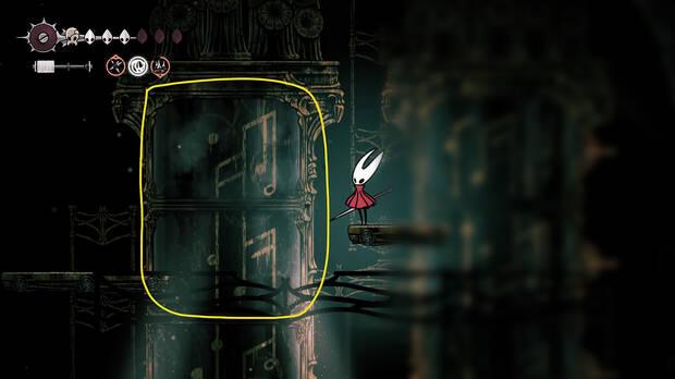 Hollow Knight Silksong - Solución de la mitad alta de la tercera torre de la melodía de los Arquitectos