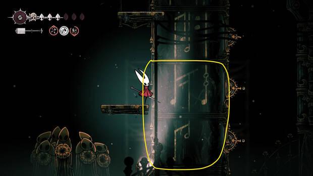 Hollow Knight Silksong - Solución de la mitad baja de la cuarta torre de la melodía de los Arquitectos