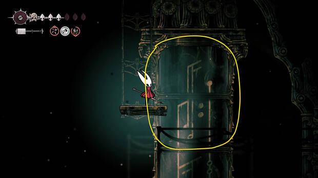 Hollow Knight Silksong - Solución de la mitad alta de la cuarta torre de la melodía de los Arquitectos