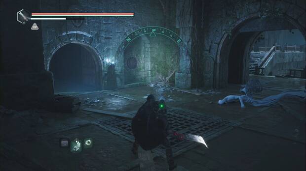 Hell is Us - La Forja Límbica, puerta norte antes de la sala de la maquinaria de la presa que llega al Cofre límbico de la Forja Límbica