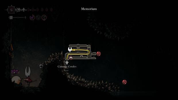 Hollow Knight Silksong - Ubicación en el mapa de Relicario de memorias 15