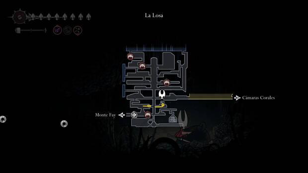 Hollow Knight Silksong - Ubicación en el mapa de Relicario de memorias 16