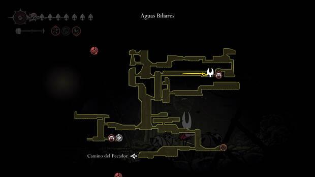 Hollow Knight Silksong - Ubicación en el mapa de Relicario de memorias 13