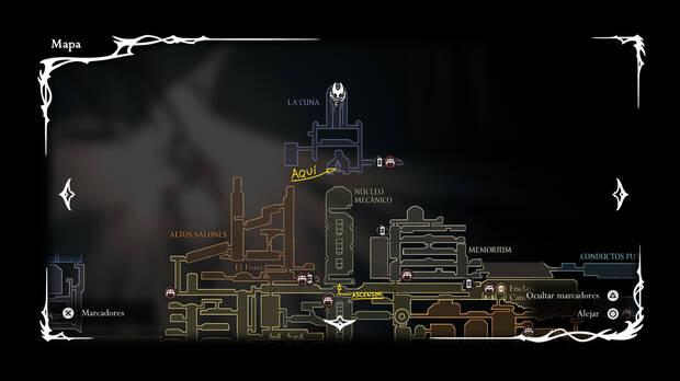 Hollow Knight Silksong - Localización en el mapa del segundo combate contra el jefe final Lace