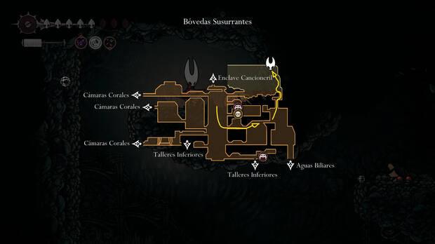 Hollow Knight Silksong - Ubicación en el mapa de la pulga perdida 28