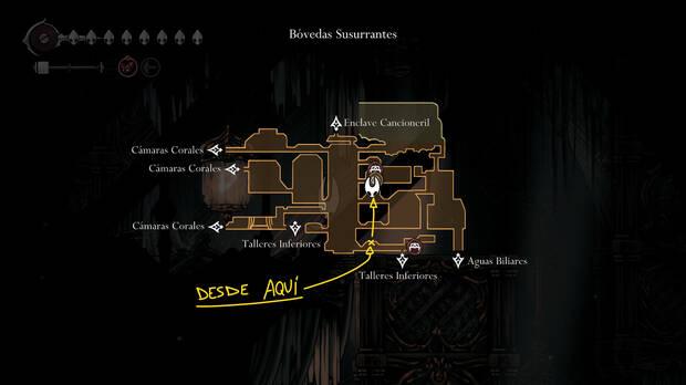 Hollow Knight Silksong - Localización del fragmento de máscara 15