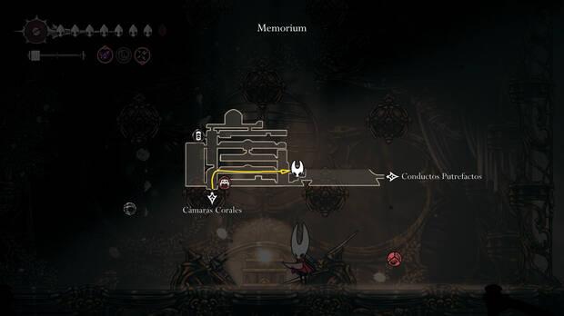 Hollow Knight Silksong - Ubicacin en el mapa donde est la Pieza de corazn de engranajes 03