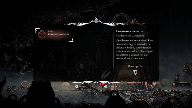 Hollow Knight Silksong - Dónde se desbloquea la misión Corazones oscuros