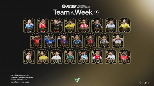 EA Sports FC 26 UT: Cada cuánto tiempo se lanza un nuevo TOTW