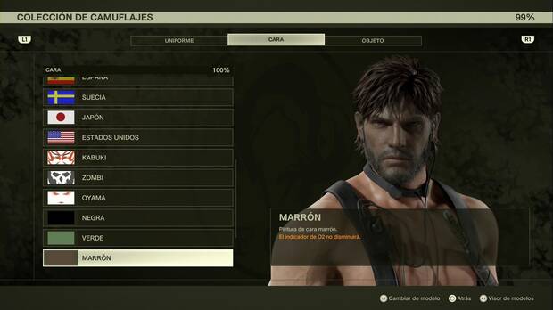 Metal Gear Solid Delta - Pinturas faciales, Marrón