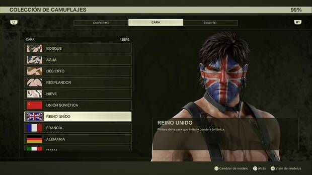 Metal Gear Solid Delta - Pinturas faciales, Reino Unido