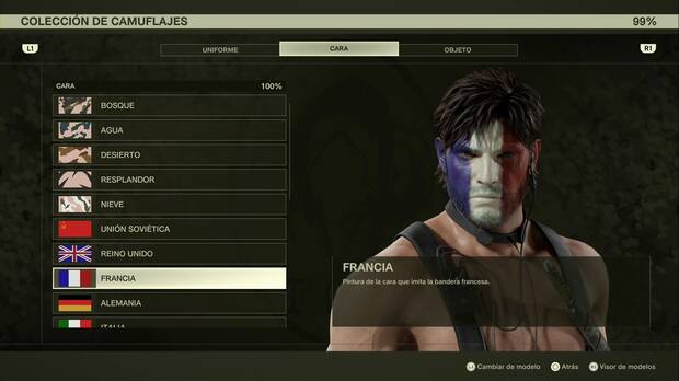 Metal Gear Solid Delta - Pinturas faciales, Francia