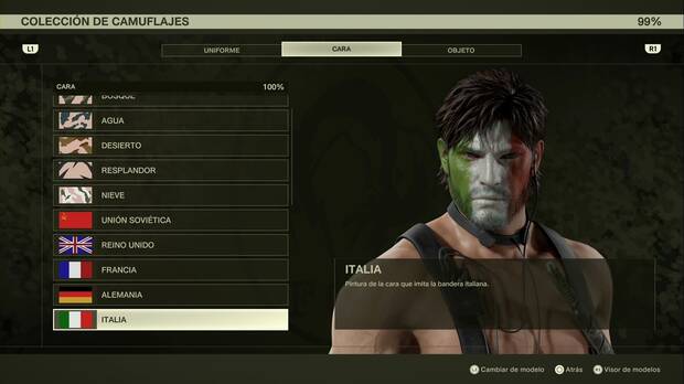 Metal Gear Solid Delta - Pinturas faciales, Italia