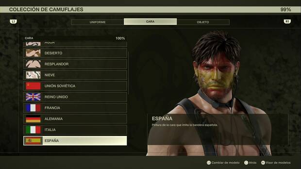 Metal Gear Solid Delta - Pinturas faciales, España