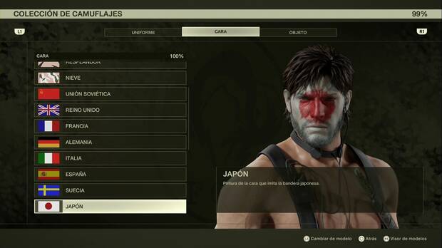 Metal Gear Solid Delta - Pinturas faciales, Japón