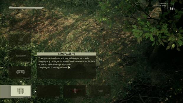 Metal Gear Solid Delta - Camuflaje TD, Camuflaje TD en el menú de objetos
