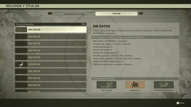 Metal Gear Solid Delta - Rango FOXHOUND, requisitos del rango FOXHOUND