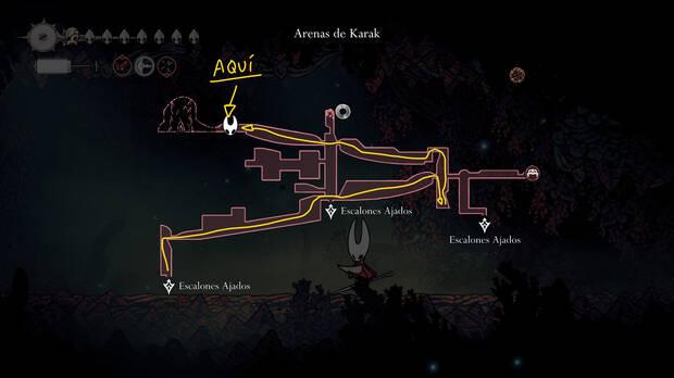 Hollow Knight Silksong - Localizacin en el mapa del jefe final Moscarola Furiosa