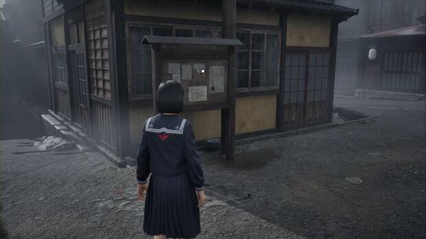 Silent Hill f - Ebisugaoka, cartel del cruce antes del bazar Chizuruya