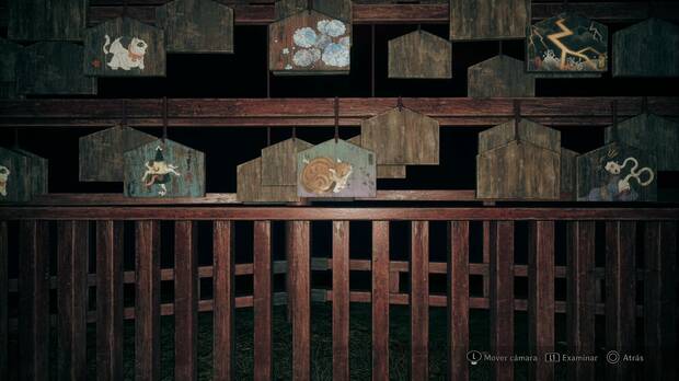 Silent Hill f - Sendero del santuario, ema del gato en la zona oeste de los paneles