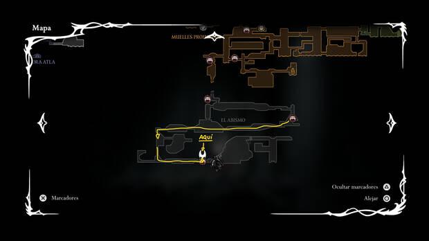 Hollow Knight Silksong - Ubicación del mapa del Abismo