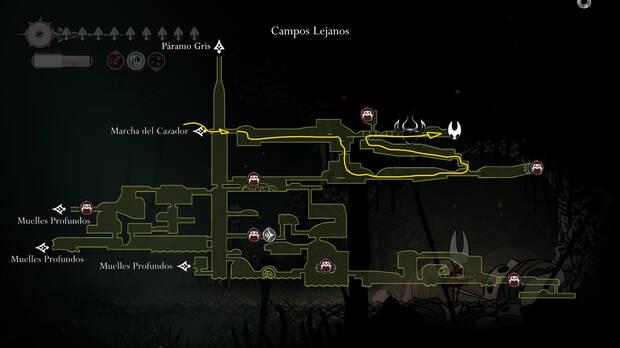 Hollow Knight Silksong - Ubicación en el mapa de Relicario de memorias 19