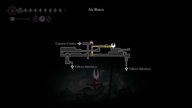 Hollow Knight Silksong - Ubicación en el mapa de Mandamiento coral 04