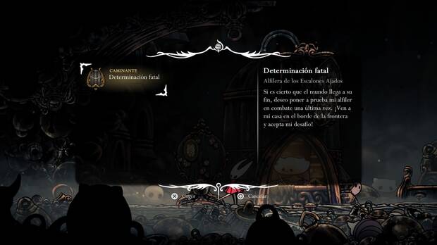 Hollow Knight Silksong - Dónde se desbloquea la misión Determinación fatal