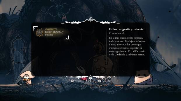 Hollow Knight Silksong - Dónde se desbloquea la misión Dolor, angustia y miseria