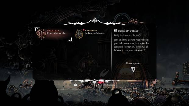 Hollow Knight Silksong - Dónde se desbloquea la misión El cazador oculto