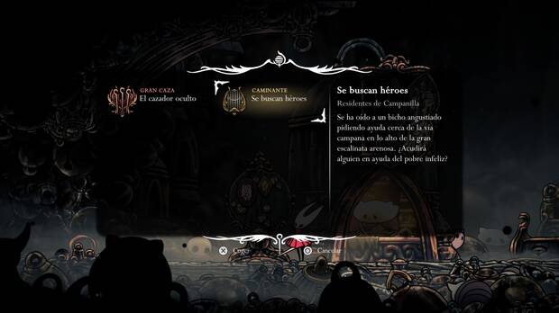 Hollow Knight Silksong - Dónde se desbloquea la misión Se buscan héroes