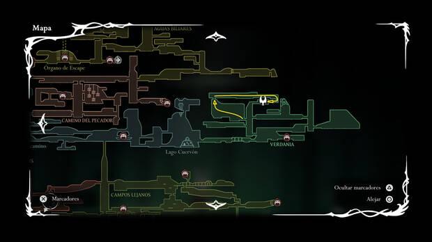 Hollow Knight Silksong - Localizacin en el mapa del jefe final Palicierva