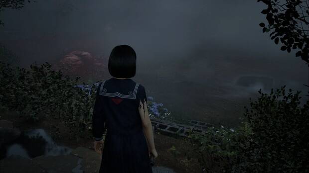 Silent Hill f - Rompecabezas de la Llave de las escaleras, escaleras a la zona amplia del patio sur